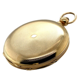 Extraordinary Swiss 18K gold hunting cased lever watch Circa 1885