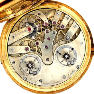 Extraordinary Swiss 18K gold hunting cased lever watch Circa 1885