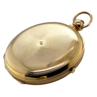 Extraordinary Swiss 18K gold hunting cased lever watch Circa 1885