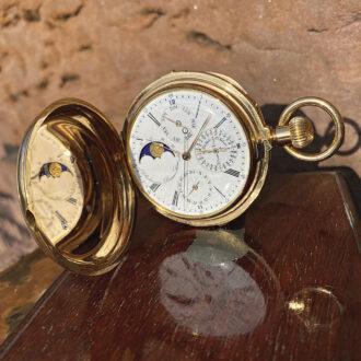 Heavy Swiss gold quarter repeating complicated watch Circa 1869