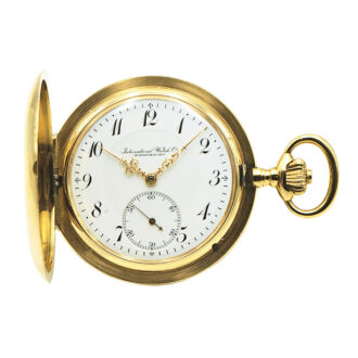 Swiss 18 Carat gold hunting cased lever pocket watch Circa 1914