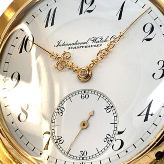Swiss 18K gold hunting cased lever pocket watch Circa 1914