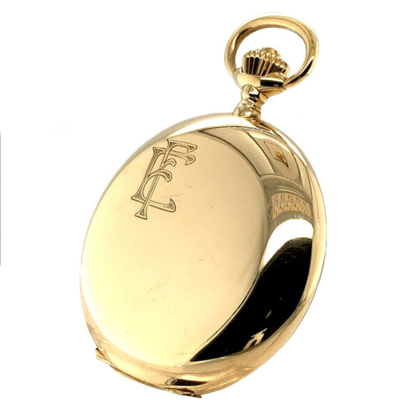 Swiss 18K gold hunting cased lever pocket watch Circa 1914 Swiss 18K gold hunting cased lever pocket watch Circa 1914