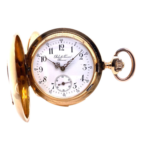 Swiss gold hunting cased minute repeating lever Circa 1897 Swiss gold hunting cased minute repeating lever Circa 1897