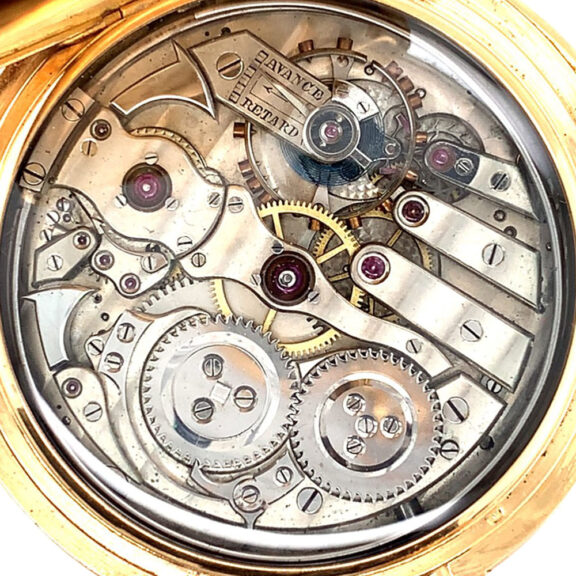 Swiss gold hunting cased minute repeating lever Circa 1897 Swiss gold hunting cased minute repeating lever Circa 1897
