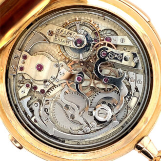 Swiss rose gold minute repeating chronograph with chain Circa 1890 Swiss rose gold minute repeating chronograph with chain Circa 1890