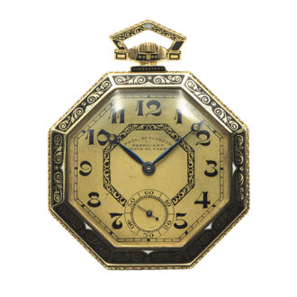 Swiss gold and enamel octagonal Art Deco dress watch Circa 1920