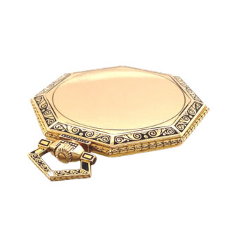 Swiss gold and enamel octagonal Art Deco dress watch Circa 1920
