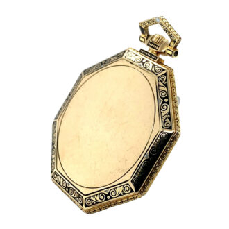 Swiss gold and enamel octagonal Art Deco dress watch Circa 1920