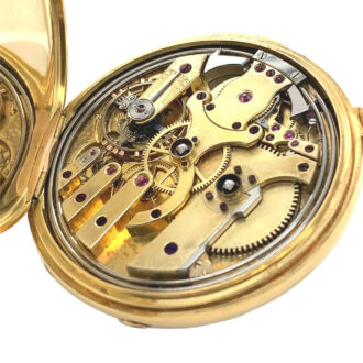 Fine French 18K gold quarter repeating lever watch Circa 1864