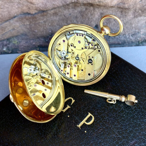 Fine French 18K gold quarter repeating lever watch Circa 1864 Fine French 18K gold quarter repeating lever watch Circa 1864