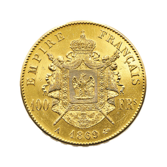 Unusual French 18K gold Napoleon III 100 Francs coin watch Circa 1985 Unusual French 18K gold Napoleon III 100 Francs coin watch Circa 1985