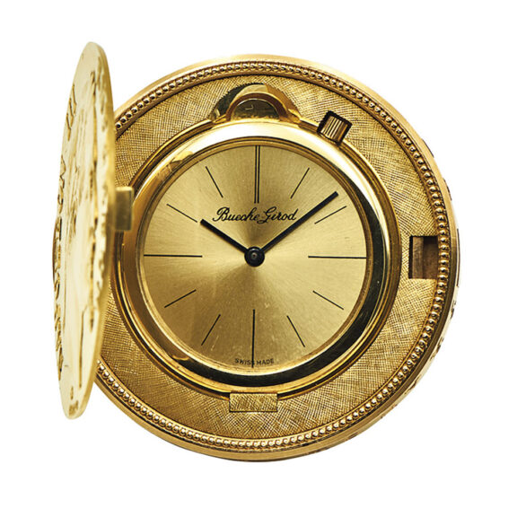 Unusual French 18K gold Napoleon III 100 Francs coin watch Circa 1985