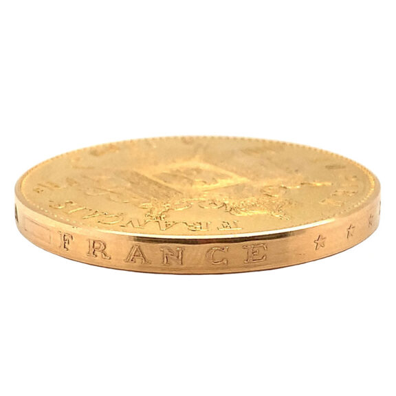 Unusual French 18K gold Napoleon III 100 Francs coin watch Circa 1985 Unusual French 18K gold Napoleon III 100 Francs coin watch Circa 1985