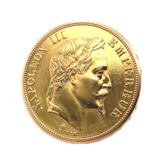 Unusual French 18K gold Napoleon III 100 Francs coin watch Circa 1985