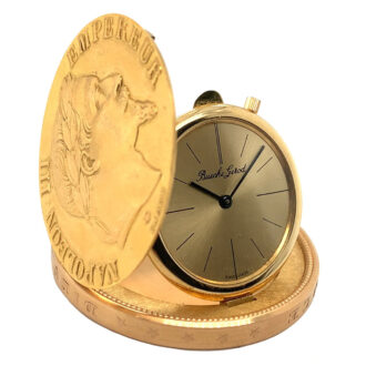 Unusual French 18K gold Napoleon III 100 Francs coin watch Circa 1985