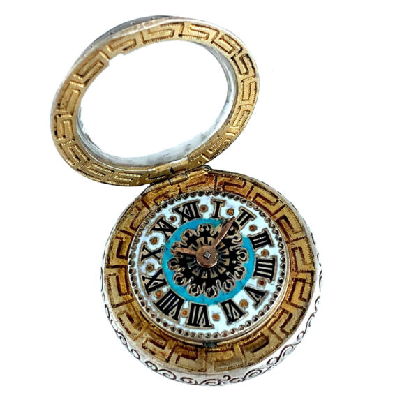 French silver ball-shaped verge with chatelaine Circa 1780/1870 French silver ball-shaped verge with chatelaine Circa 1780/1870