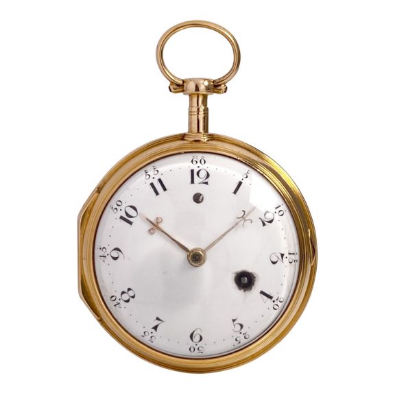 Early Danish rose gold open faced cylinder watch Circa 1792