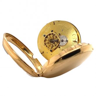 Early Danish rose gold open faced cylinder watch Circa 1792