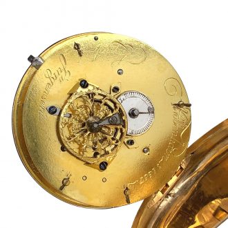 Early Danish rose gold open faced cylinder watch Circa 1792
