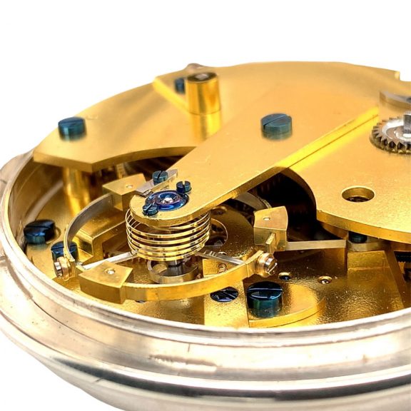 Danish silver deck chronometer with regulator dial Circa 1810 Danish silver deck chronometer with regulator dial Circa 1810