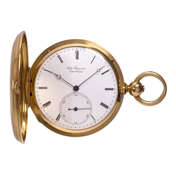 Danish/Swiss 18K gold hunting cased lever watch Circa 1851