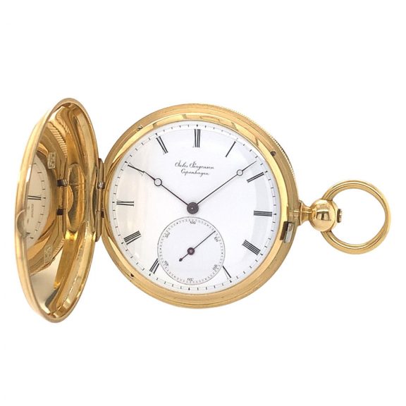 Danish/Swiss 18K gold hunting cased lever watch Circa 1851 Danish/Swiss 18K gold hunting cased lever watch Circa 1851
