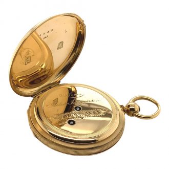 Danish/Swiss 18K gold hunting cased lever watch Circa 1851
