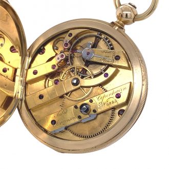 Danish/Swiss 18K gold hunting cased lever watch Circa 1851