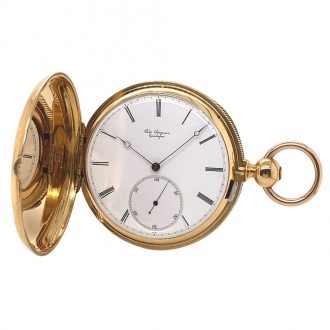 Danish/Swiss 18K gold hunting cased precision watch Circa 1857
