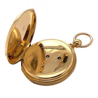 Danish/Swiss 18K gold hunting cased precision watch Circa 1857
