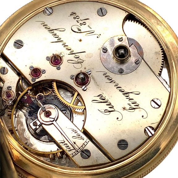 Danish/Swiss 18K gold hunting cased precision watch Circa 1857 Danish/Swiss 18K gold hunting cased precision watch Circa 1857