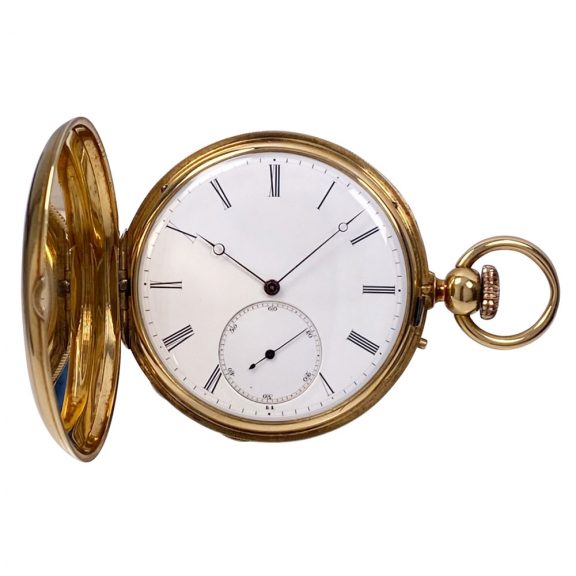 French gold lever with early stemwinding system Circa 1850