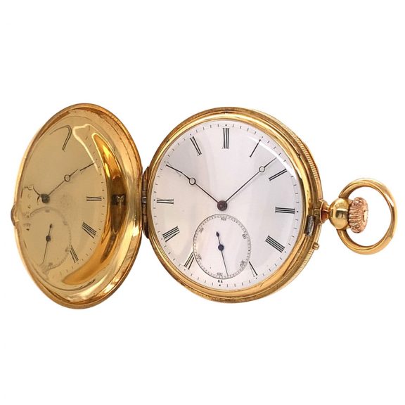 French gold lever with early stem-winding system Circa 1850 French gold lever with early stem-winding system Circa 1850