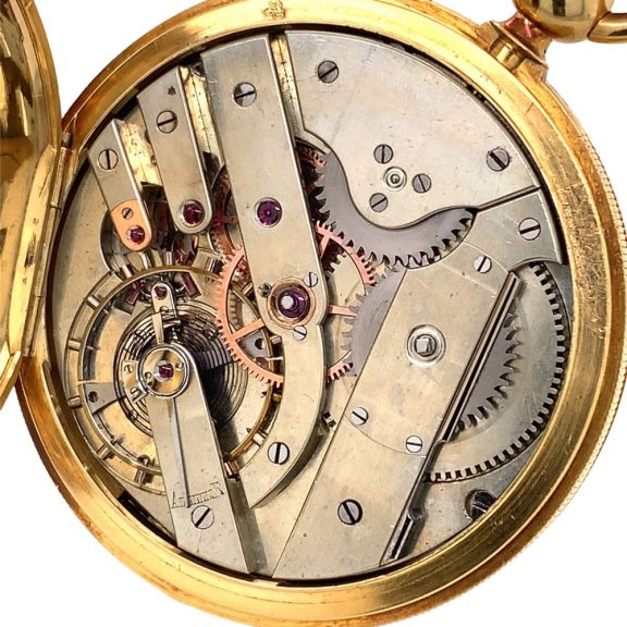French gold lever with early stem-winding system Circa 1850 French gold lever with early stem-winding system Circa 1850