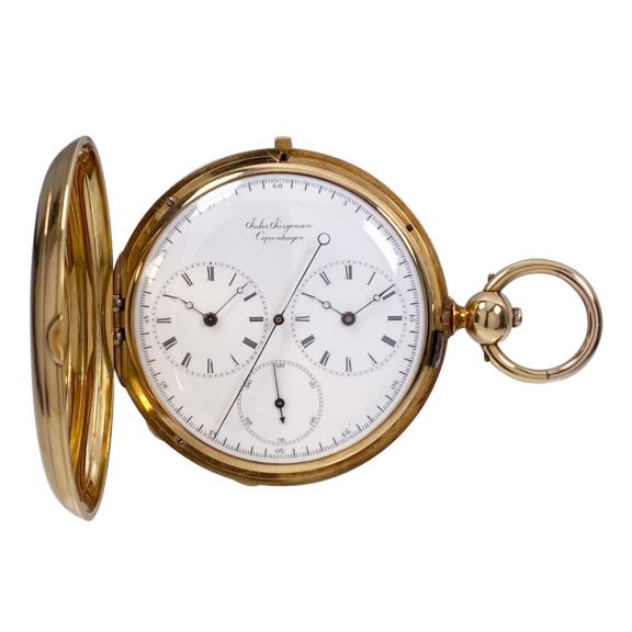Danish/Swiss 18K gold hunting cased lever watch Circa 1849