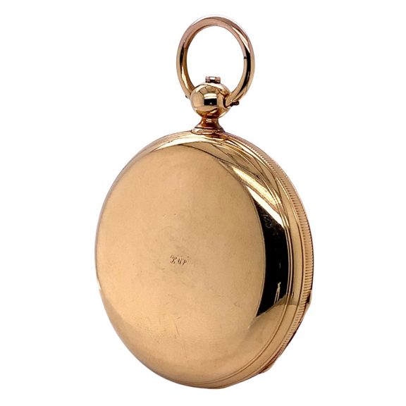 Danish/Swiss 18K gold hunting cased lever watch Circa 1849 Danish/Swiss 18K gold hunting cased lever watch Circa 1849