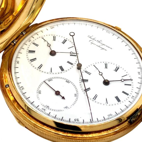 Danish/Swiss 18K gold hunting cased lever watch Circa 1849 Danish/Swiss 18K gold hunting cased lever watch Circa 1849
