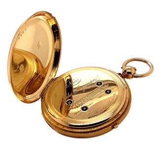 Danish/Swiss 18K gold hunting cased lever watch Circa 1849
