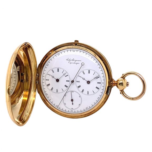 Danish/Swiss 18K gold hunting cased lever watch Circa 1849 Danish/Swiss 18K gold hunting cased lever watch Circa 1849