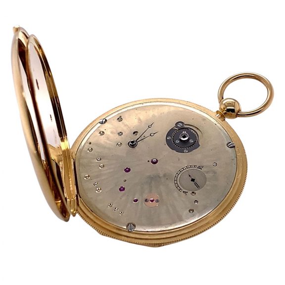 Danish/Swiss 18K gold open faced dress watch Circa 1900 Danish/Swiss 18K gold open faced dress watch Circa 1900