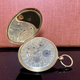 Danish/Swiss 18K gold open faced dress watch Circa 1900