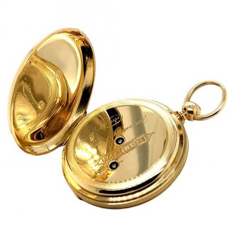 Early Danish/Swiss gold hunting cased lever watch Circa 1853