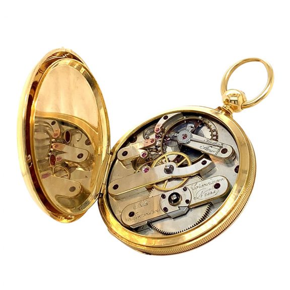 Early Danish/Swiss gold hunting cased lever watch Circa 1853 Early Danish/Swiss gold hunting cased lever watch Circa 1853