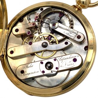 Early Danish/Swiss gold hunting cased lever watch Circa 1853