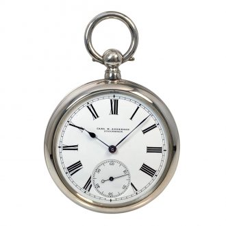 Swedish silver open faced precision pocket watch Circa 1915