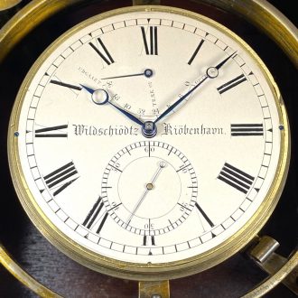Rare and small Danish deck chronometer with power reserve Circa 1875