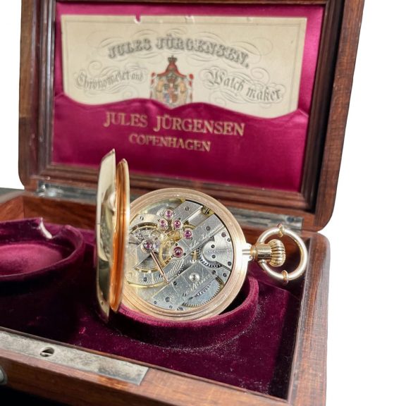 Danish/Swiss rose gold hunting cased lever watch Circa 1880 Danish/Swiss rose gold hunting cased lever watch Circa 1880
