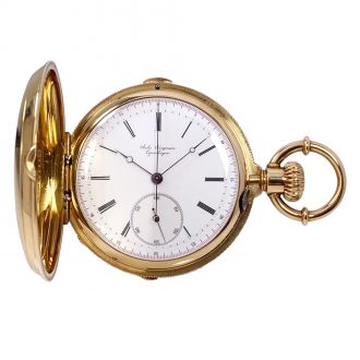 Danish/Swiss 18K gold chronograph lever watch Circa 1873