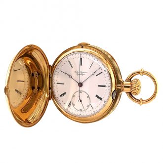 Danish/Swiss 18K gold chronograph lever watch Circa 1873